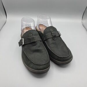 Cobb Hill Shoes Womens 8.5 Black Leather Bailee Mule Comfort Flats Buckle Loafer